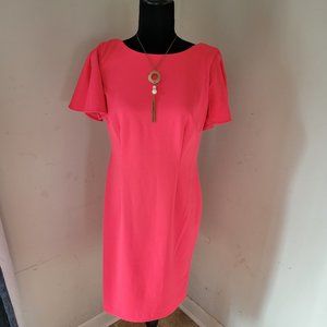 Glamour Hot Pink Short Sleeve Dress